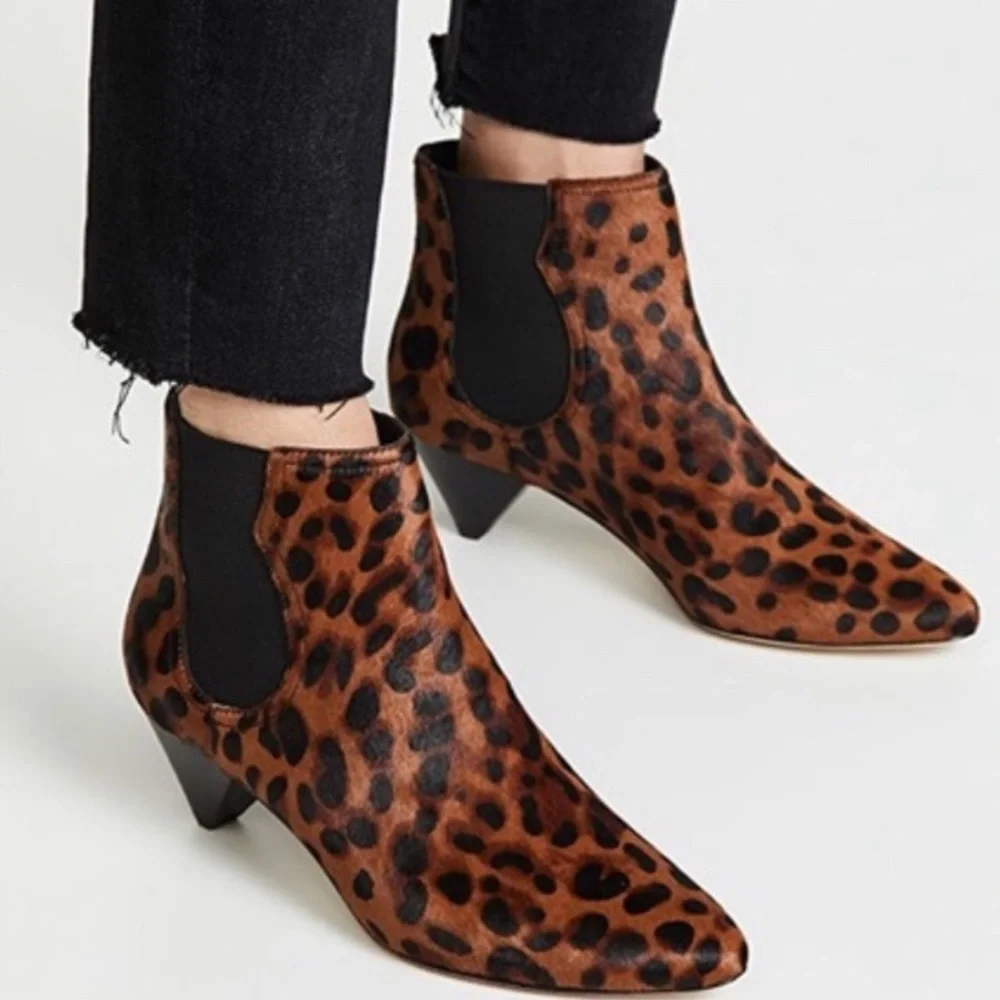 NWOB Joie Barleena Calf Hair Leopard Ankle‎ Bootie